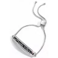 Victoria Silver Color Black and White Stone Bracelet