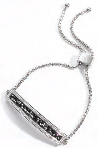 Victoria Silver colour black, white stone Bracelet