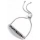 Victoria Silver Color Black and White Stone Bracelet