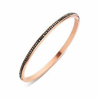 Victoria rose gold colour black stone Bracelet