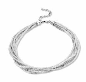 Victoria Silver coloured mesh necklace