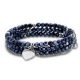 Victoria Heart pendant blue beaded bracelet