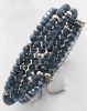 Victoria Heart pendant blue beaded bracelet