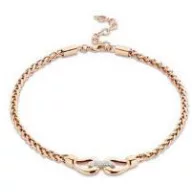 Victoria Rose gold color with white stone necklace