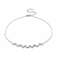 Victoria Silver-colored spiral necklace with white stones