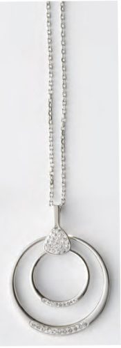 Victoria Silver Colored White Stone Necklace