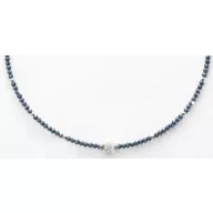 Victoria White Stone Blue Bead Necklace