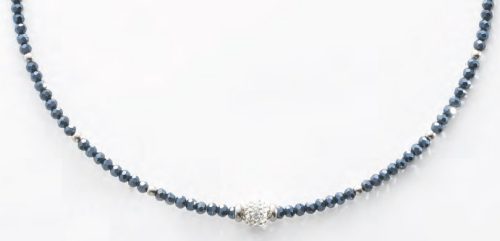 Victoria white stone blue pearl necklace