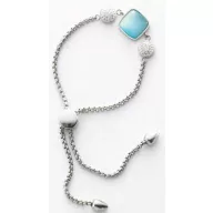 Victoria Silver-colored blue, white stone bracelet