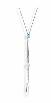 Victoria silver blue white stone necklace