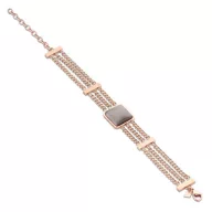 Victoria Rose gold colored brown stone bracelet