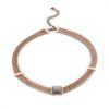 Victoria rose gold brown stone necklace