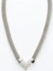 Victoria silver white stone mesh necklace