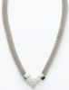 Victoria silver white stone mesh necklace