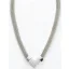 Victoria Silver-Colored White Stone Mesh Necklace