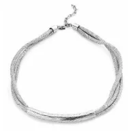 Victoria Silver-colored thick mesh necklace