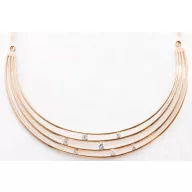 Victoria Rose gold colored necklace with white stones