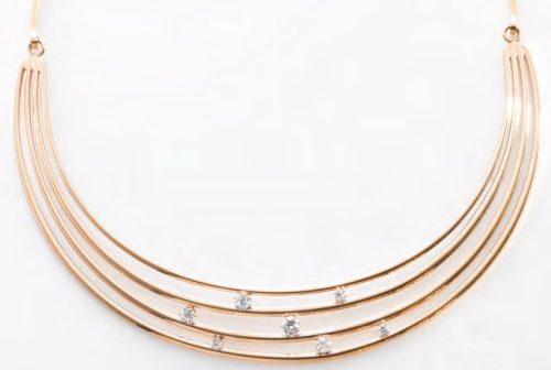 Victoria rose gold colour white stone necklace