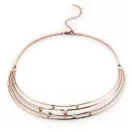 Victoria Rose gold colored necklace with white stones