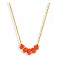 Victoria Gold-colored red beaded necklace