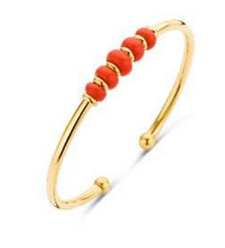 Victoria Gold color red beaded bracelet