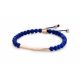 Victoria rose gold blue beaded bracelet