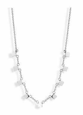 Victoria Silver coloured square pattern necklace