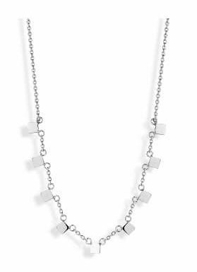 Victoria Square patterned necklace in silver color