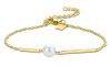 Victoria Gold color white beaded bracelet
