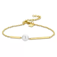 Victoria Gold-Colored White Pearl Bracelet