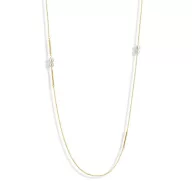 Victoria Gold-colored white pearl necklace