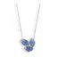 Victoria Silver Colored Blue, White Stone Petal Necklace