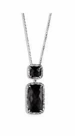 Victoria silver black stone necklace