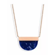 Victoria Rose gold colored blue patterned necklace