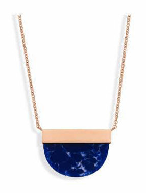 Victoria rose gold blue pattern necklace