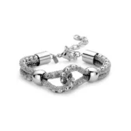 Victoria Silver Colored Thick Mesh Bracelet