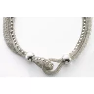 Victoria Thick Silver Mesh Necklace