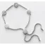 Victoria Silver Colored Stone Bracelet with White Pattern