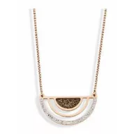 Victoria Rose gold colored black, white stone necklace