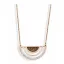 Victoria Rose gold colored black, white stone necklace