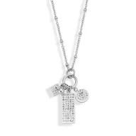 Victoria Silver-colored white stone necklace