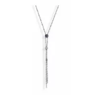 Victoria Silver Colored Black and White Stone Necklace