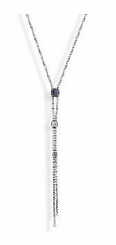 Victoria silver colour black white stone necklace