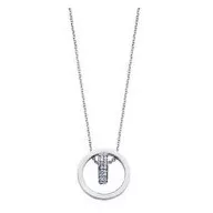 Victoria Silver-colored blue, white patterned necklace