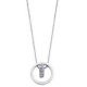 Victoria Silver coloured blue with white pattern necklace