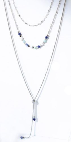 Victoria silver Colour beaded necklace
