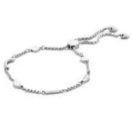 Victoria Silver colored white stone crescent bracelet
