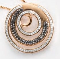 Victoria rose gold black white stone medal