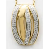 Victoria Gold-colored white stone pendant
