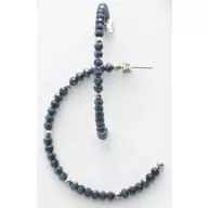 Victoria Silver-colored blue beaded earrings